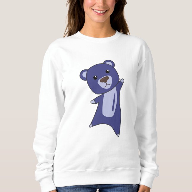 Sudadera Oso De Teddy Oso Pequeño Oso Azul Funny Animales P (Anverso)