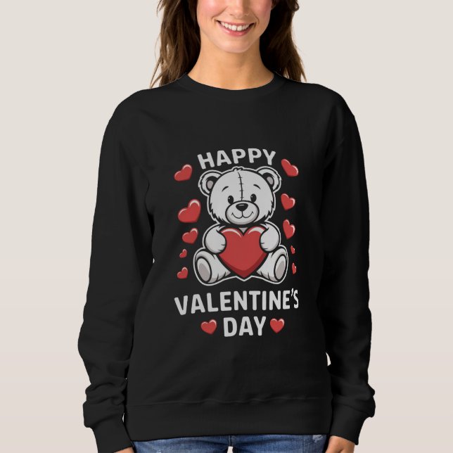 Sudadera Oso del Día de San Valentín feliz vday  (Anverso)
