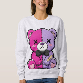 Sudadera Oso Dividido Espeluznante y Lindo