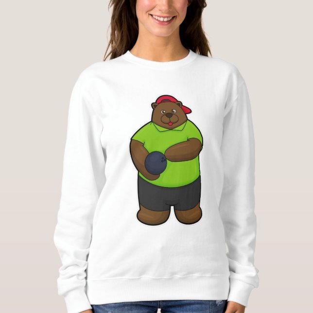 Sudadera Oso en el Bowling con bolas (Anverso)