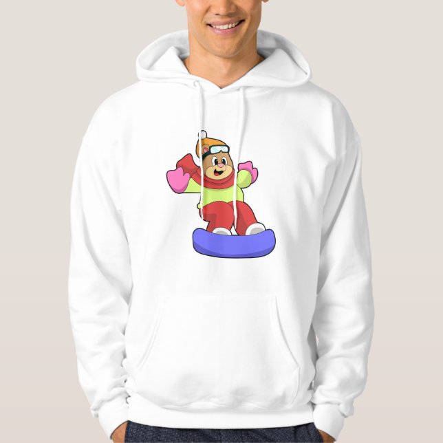 Sudadera Oso en Snowboard con Snowboard (Anverso)
