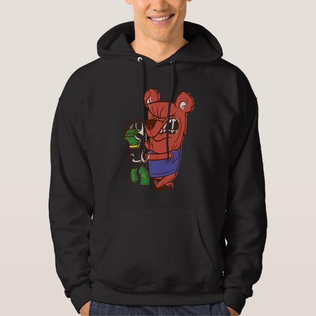 Sudadera oso enojado contando dinero (Anverso)