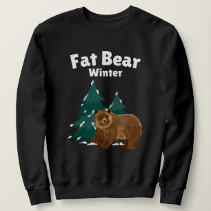 Sudadera Oso Gordo Invierno Bosque De Pino Acuarela Diverti