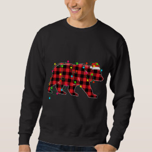 Sudadera Oso gracioso Árbol de Navidad Rojo Veces Animales