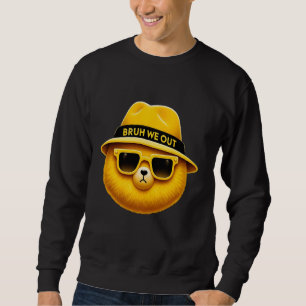Sudadera Oso gracioso con Gorra y gafas de sol Bruh