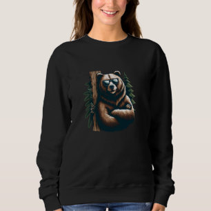 Sudadera Oso Grizzly De Guay Con Gafas De Sol, Oso Cuto
