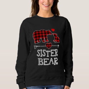 Sudadera Oso Hermano, Oso Pajama De Hermana Con Búfalo Rojo
