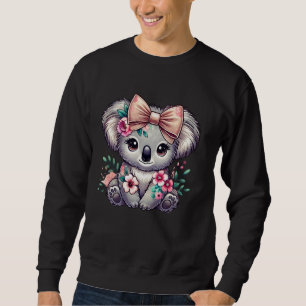 Sudadera Oso Koala Floral Lazo De Flor Cute Koala Amante Mu