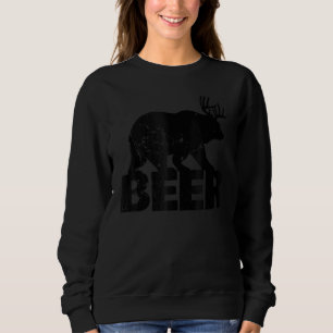 Sudadera Oso Más Ciervo Equivale a Cerveza Bebida Vintage