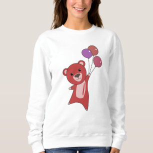Sudadera Oso Moscas Rojas Con Globos Animales Dulces