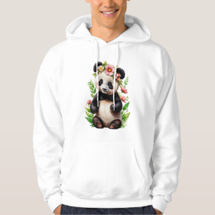 Sudadera Oso Panda Transparente Con Flores