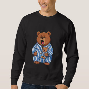 Sudadera Oso Papá Cansado con Bebé en Pijama Duerme