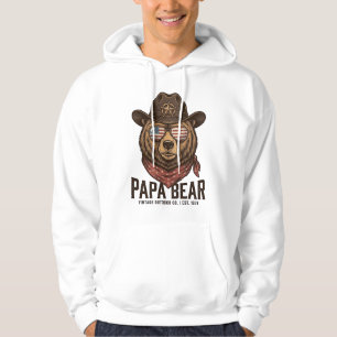 Sudadera Oso Papá Oso Vaquero Patriótico Diseño Vector Vint