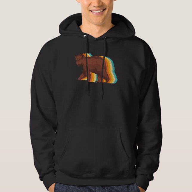 Sudadera Oso Pardo Animal del Bosque Retro (Anverso)