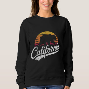 Sudadera Oso Pardo de California Retro Atardecer Playa