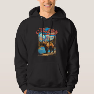 Sudadera Oso Pardo & Montañas de Montana Vintage Vibra 70s