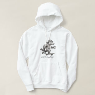 Sudadera Oso Patinador Sigue Rodando con Taza de Café