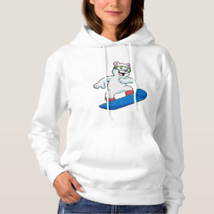 Sudadera Oso polar como snowboard con Snowboard