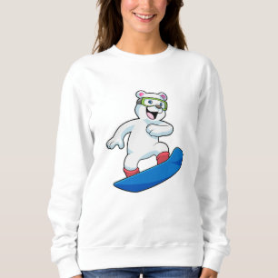 Sudadera Oso polar como snowboard con Snowboard