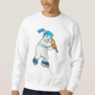 Sudadera Oso polar en hockey sobre hielo con bastón de hock