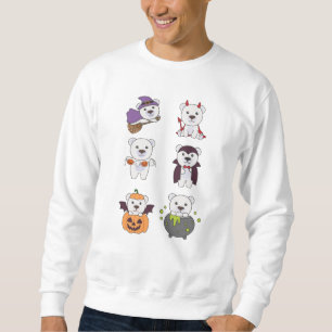 Sudadera Oso Polar Halloween Bruja Devil Calabaza Vampiro