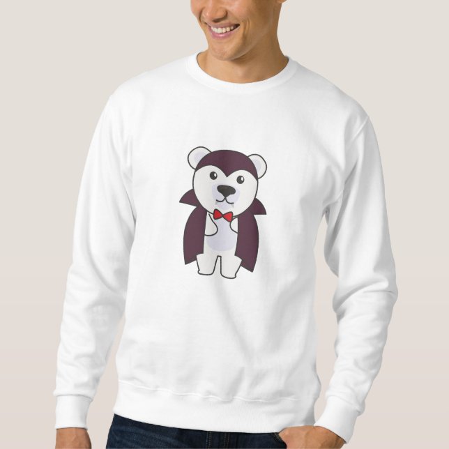 Sudadera Oso Polar Halloween Cute Devil Kids Vampido (Anverso)