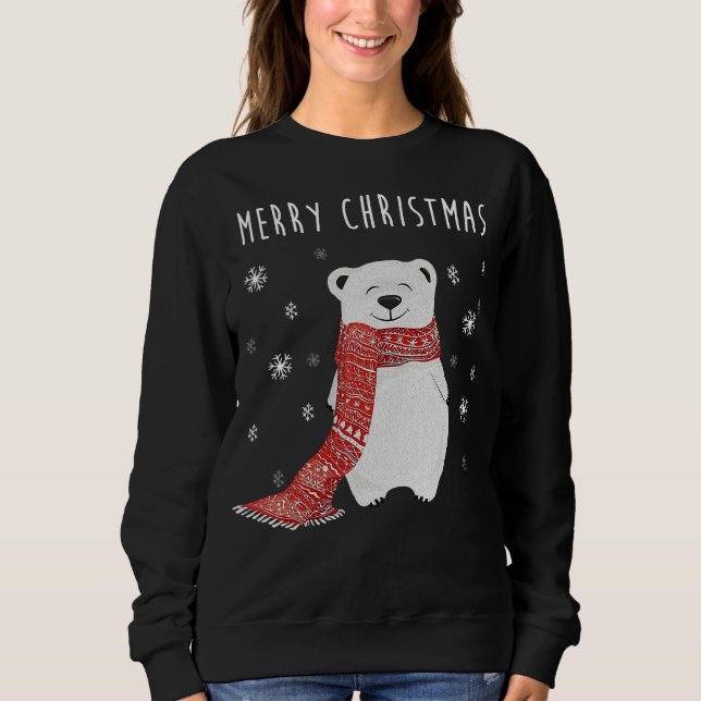 Sudadera Oso polar lindo Feliz Navidad (Anverso)