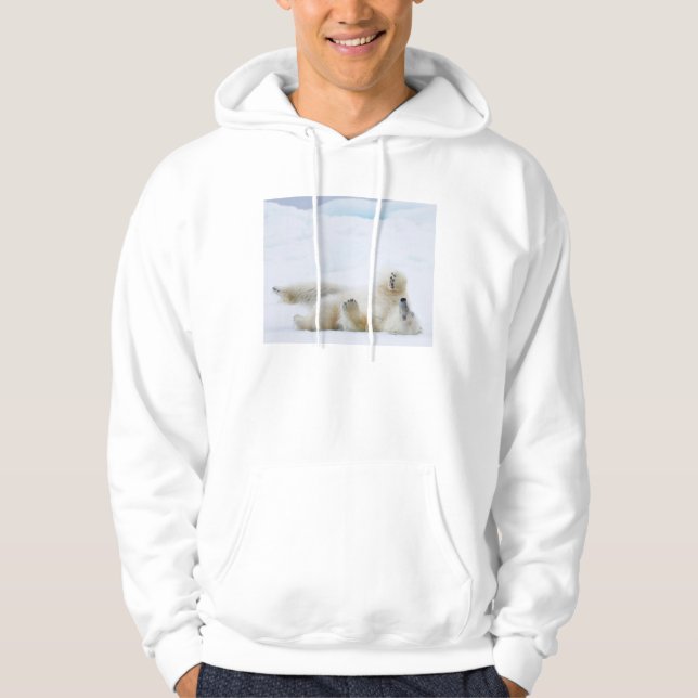 Sudadera Oso polar rodando en la nieve, Noruega (Anverso)