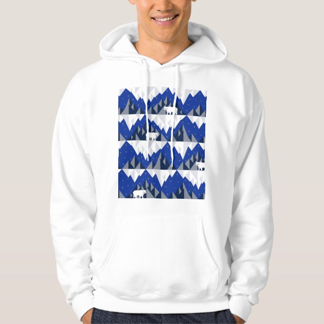 Sudadera Oso Polar sobre el patrón Iceberg sin Marea. (Anverso)