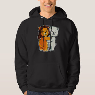 Sudadera Oso Polar Y Animales De Cuta De León Para Mujeres