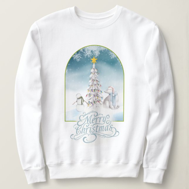 Sudadera Oso Polar y Navidades de Snowman (Anverso del diseño)
