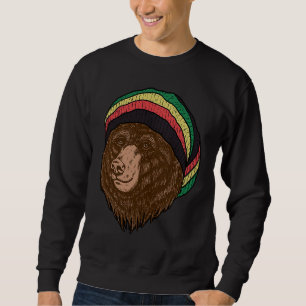 Sudadera Oso Reggae África Jamaica Rasta Sombrero Esmoquin