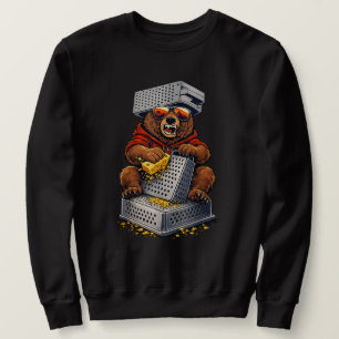 Sudadera Oso Retro con Sombrero Rallador de Queso y Gafas d
