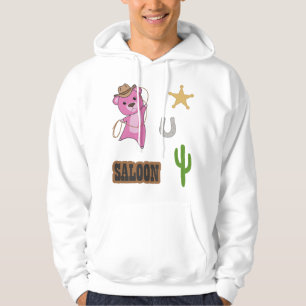 Sudadera Oso Rosa Oso Cowboy Occidental Saloon Cactus Pegat