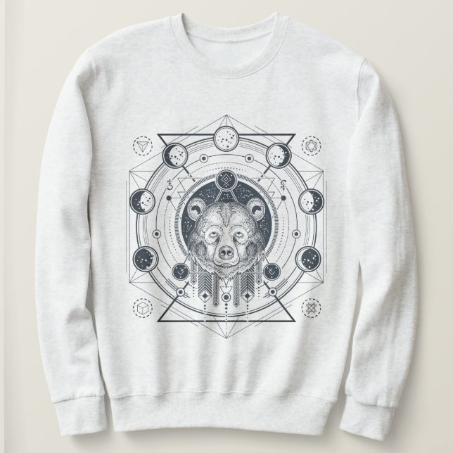 Sudadera Oso Sagrado de Geometría (Anverso del diseño)