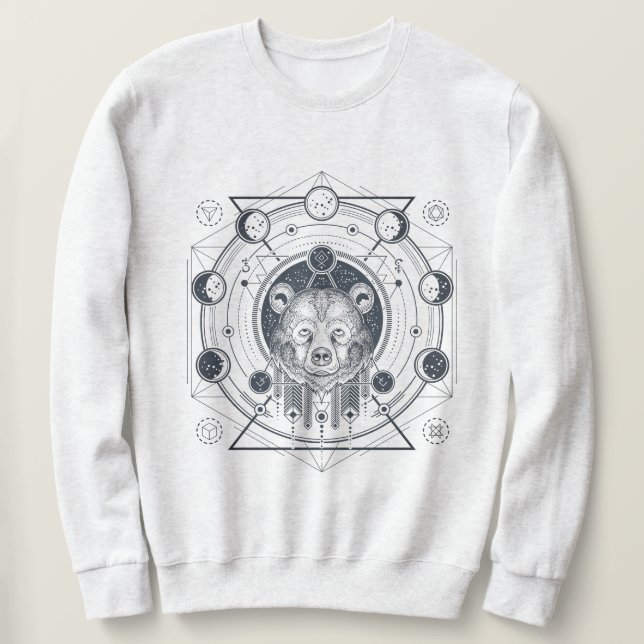 Sudadera Oso Sagrado de Geometría (Anverso del diseño)