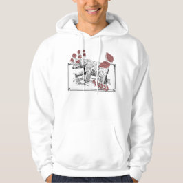 Sudadera Oso Salvaje y Arte de Linograbado Botánico