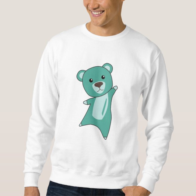 Sudadera Osos Coloridos De Oso Turquesa Cuidados Animales P (Anverso)