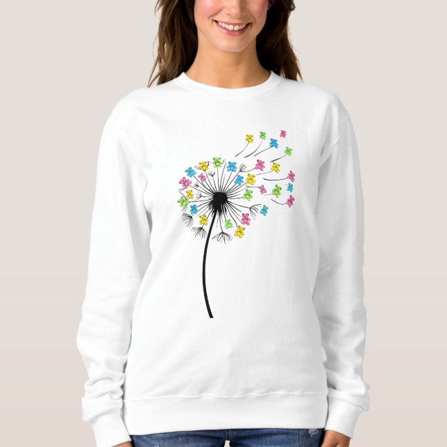 Sudadera Osos lindos volando flujo de dandelia (Anverso)