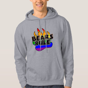 Sudadera Osos Mandan en Pata de Arcoíris Negro - ¡CALIENTE!