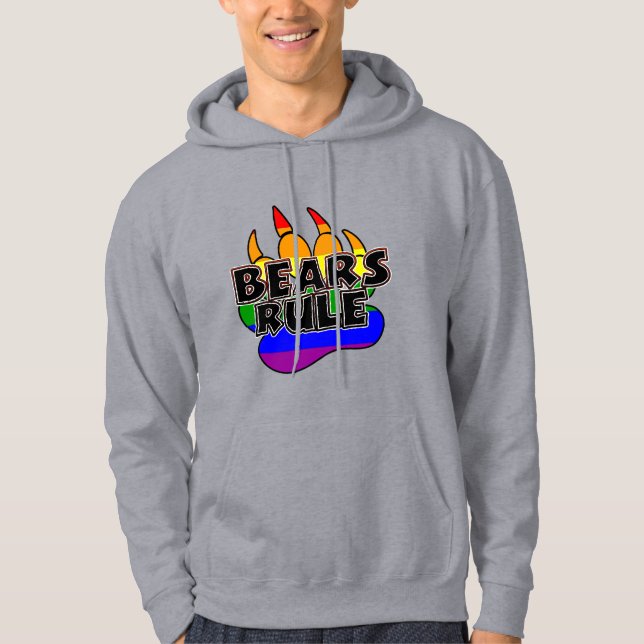 Sudadera Osos Mandan en Pata de Arcoíris Negro - ¡CALIENTE! (Anverso)