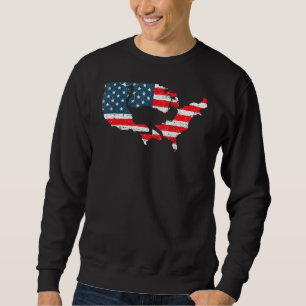 Sudadera Ostrich Bandera Estadounidense Ave Sin Vuelo 1