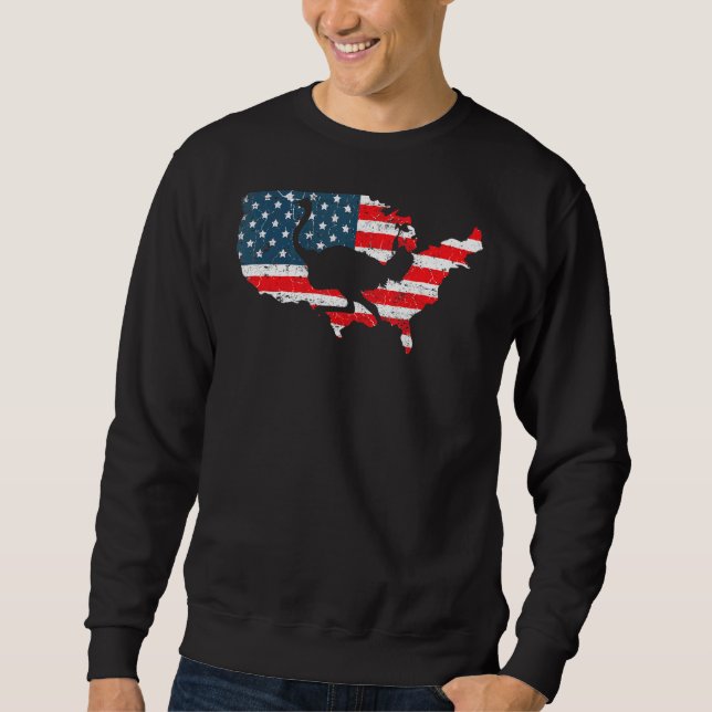 Sudadera Ostrich Bandera Estadounidense Ave Sin Vuelo 1 (Anverso)