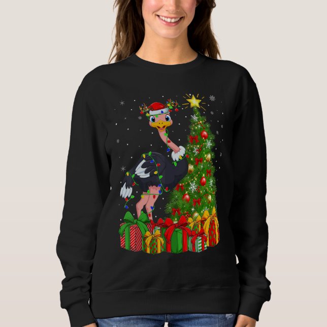 Sudadera Ostrich Bird   Xmas Holiday Santa Ostrich Christma (Anverso)