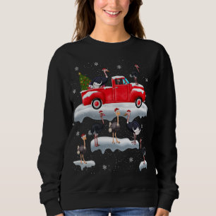 Sudadera Ostrich Manejando Árbol de Navidad Camión Rojo Ost