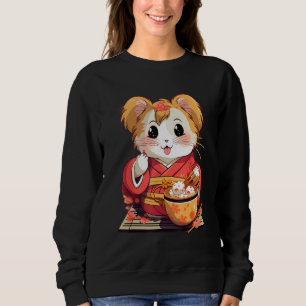 Sudadera Otaku Hamster come comida japonesa fideos de Ramen