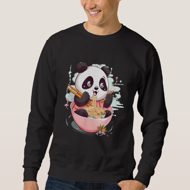 Sudadera Otaku Panda come fideos japoneses de Ramen (Anverso)