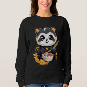 Sudadera Otaku Raccoon come comida japonesa fideos de Ramen