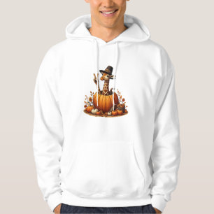 Sudadera Otoño Calabaza Cae Giraffe Agradecimiento a las mu