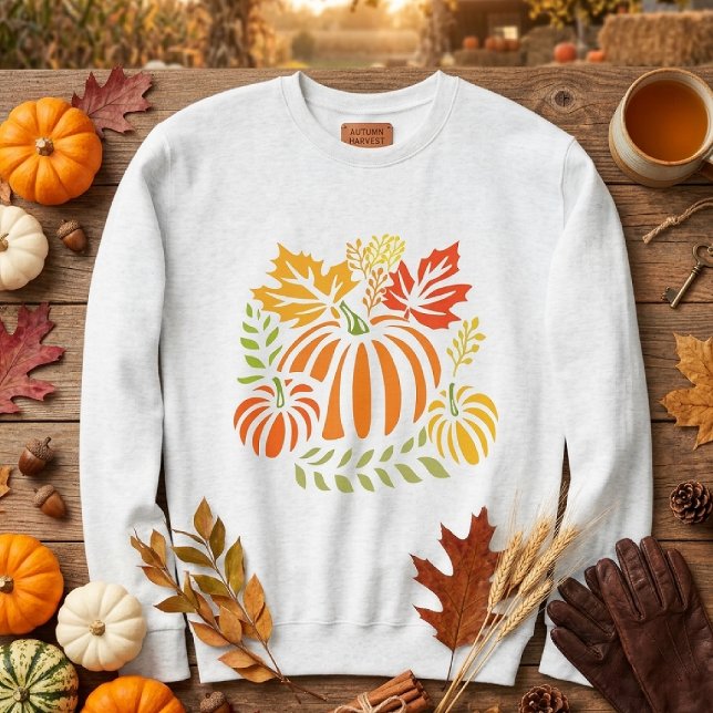 Sudadera Otoño Calabaza Y Hojas Caídas (Subido por el creador)